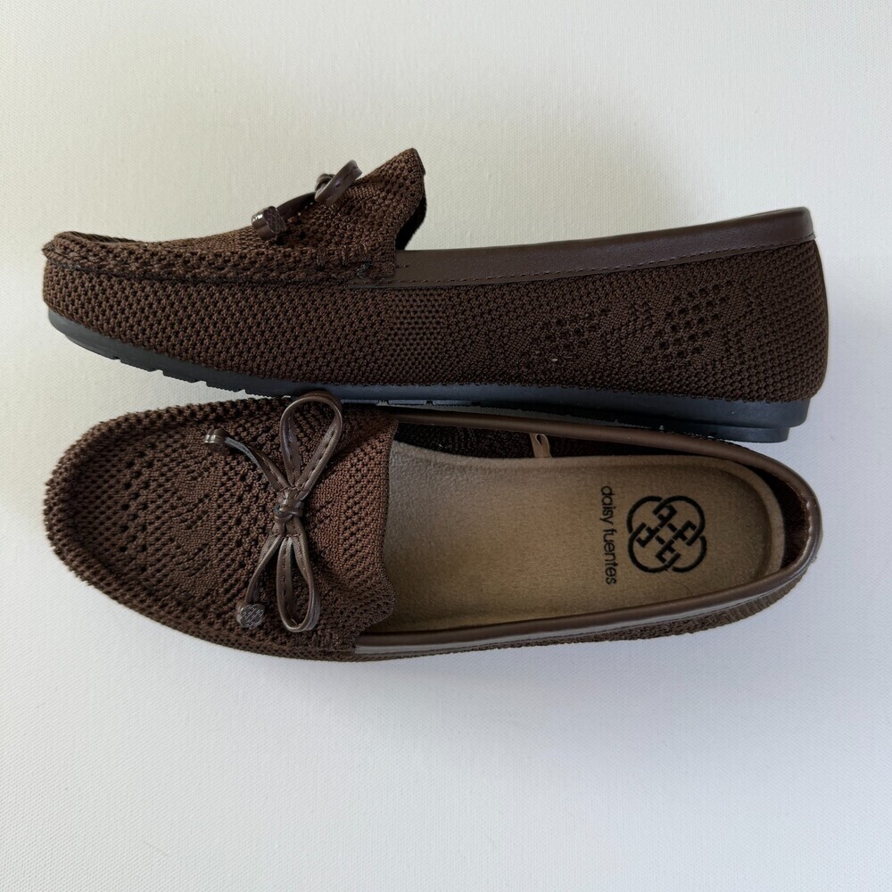 Daisy Fuentes Brown Knit Moccasin-Style Loafers, Women's Sz 6.5W, NWOT - Picture 4 of 12